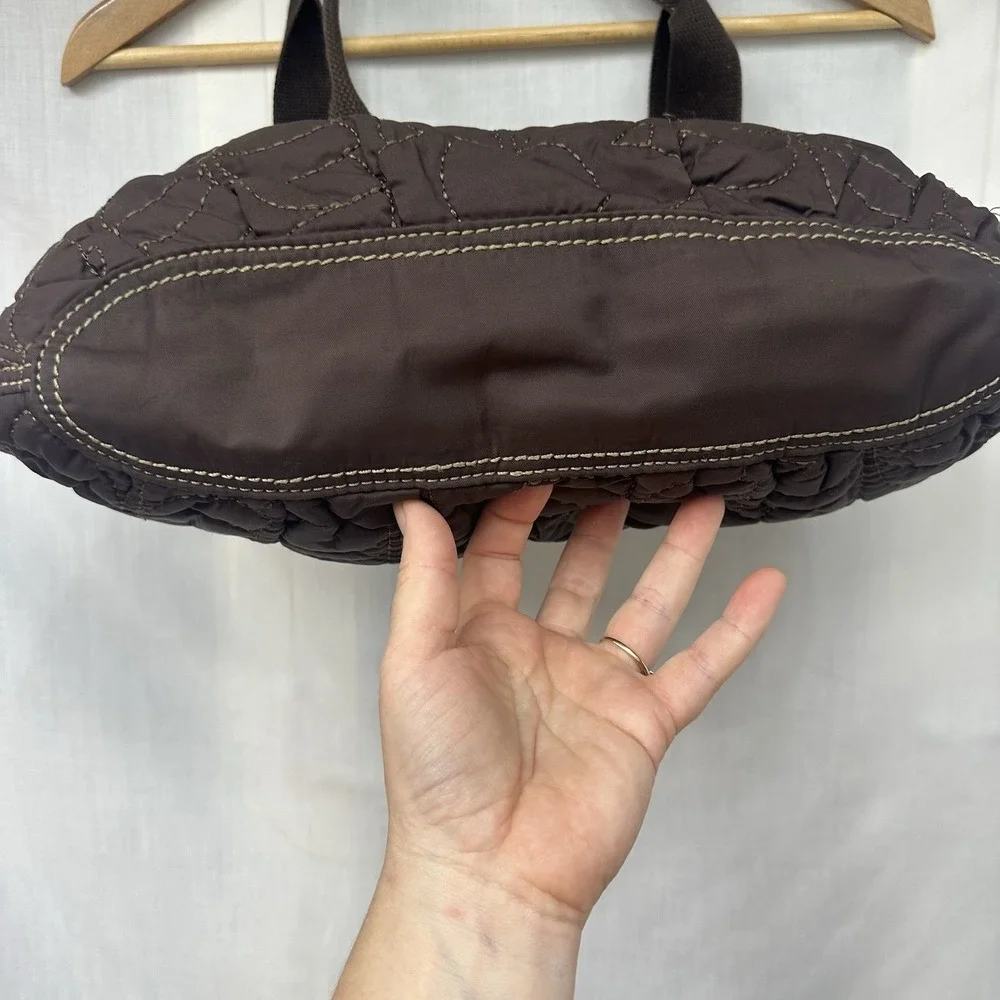 Fossil Key‎ Per Brown Fabric & Canvas Brown Floral Print Shoulder Bag 13